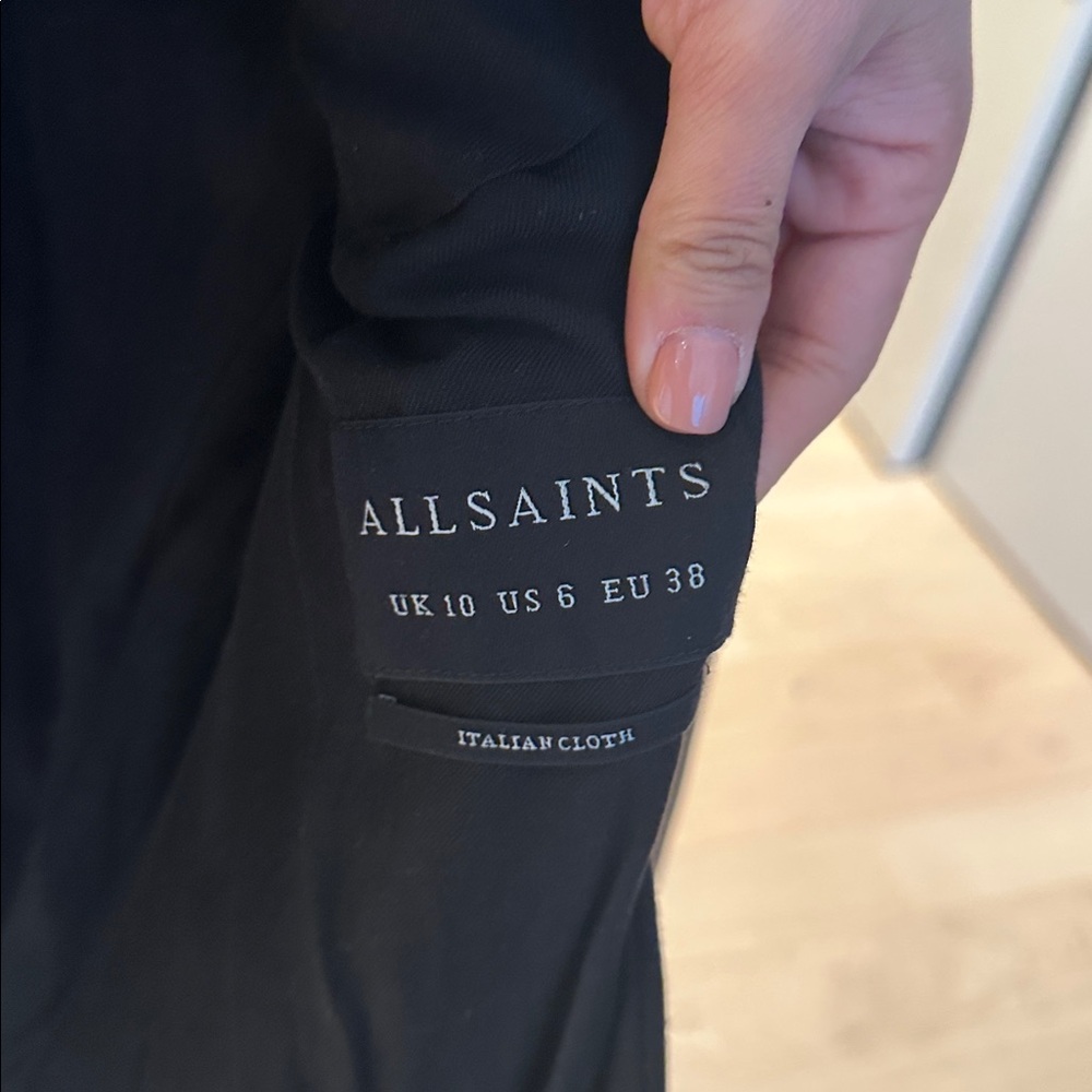 Women’s all saints black coat- size 6 - Picture 5 of 8